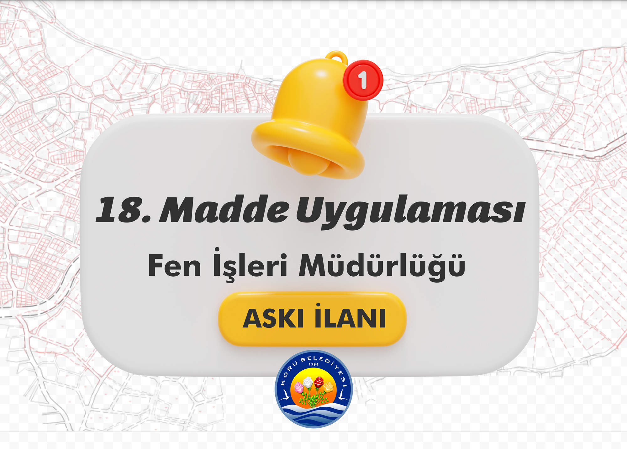 18. Madde İmar  Uygulaması 192 ada 50,51,53,54,55 ve 56 nolu parseller